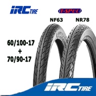 ยางนอกมอเตอร์ไซค์ขอบ17 60/100-17&70/90-17(ใช้ยางในได้หน้าหลัง) IRC T-SPEC NF63,NR78