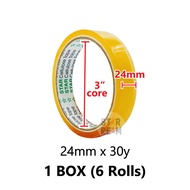 1 BOX Star Celulose Tape 18mm 24mm 30y Strong Transparent Clear Cellulose Tape Cellophane Selotape S
