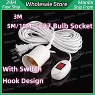 5/10m E27 Lamp Holder Wire LED Light Bulb Extension Socket With Switch Bulb Socket,Bulb Socket