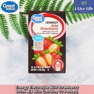 30% Sale!!!EXP.01-02/26 ผงอิเล็กโทรไลต์ ผสมคาเฟอีน Energy Electrolyte Drink Mix With Caffeine 10 Pa