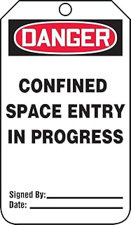 Accuform TCS341PTP RP-Plastic Confined Space Tag, Legend"Danger CONFINED Space Entry in Progress", 5