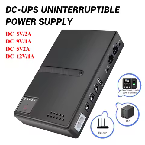 DC1018L UPS Uninterruptible Power Supply 5V-24V Output 18650 Replaceable Battery for Router NAS Mode