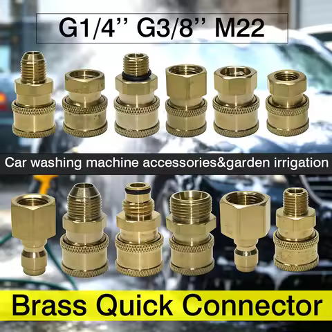 G1/4 G3/8 '' M22 brass quick connector high-pressure car washing machine accessories garden irrigati