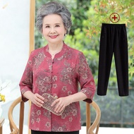 Single Piece/Set Grandma Clothes Spring Shirts Middle-aged Elderly Women's Clothes Tops Elderly Clothes Lady Spring Autumn