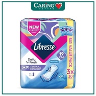 LIBRESSE DAILY V-FRESH LONGER & WIDER  LINER 19CM 30SX3