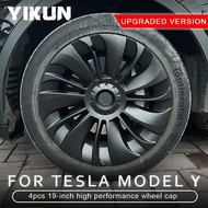 4PCS Car Hubcap for Tesla Model Y 19 Inch Performance Replacement Wheel Cap Automobile Full Rim Car 