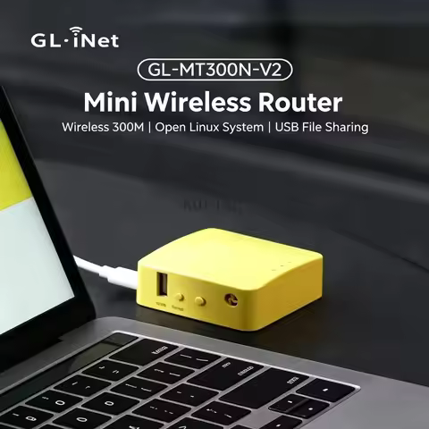 New Glinet MT300N-V2 Wireless Repeater Wifi Mini Router 300Mbps Micro USB Power Port Wired Gigabit D