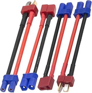 2Pairs Vgoohobby EC2 Connector to Deans T Plug Female Male Adapter with 8cm 16AWG Silicone Cable Wir