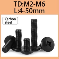 Black carbon steel cross half round head screw with hard material umbrella head screw cross large flat head screw M2M3/M4/M5/M6