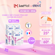 Bộ 5 Hộp Vitamin Bầu Tổng Hợp Elevit Cho Phụ Nữ Trước Trong và Sau Thai Kỳ (30 Viên/ Hộp)