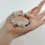 原創手工編繩翡翠招財轉運貔貅/吞金獸手鏈 手繩 客製禮物