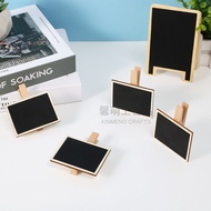 Wooden Small Blackboard Note Holder Clip Message Board Business Card Holder Drawing Board Label Bill