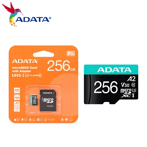 ADATA microSDXC Card with Adapter USH-I U3 V30 A2 Class10 TF Card 64GB 128GB 256GB 512GB microSD Car
