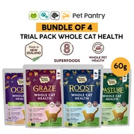 [Bundle of 4] Trial Pack Wishbone Whole Cat Health 60g, New Zealand Dry Cat Food