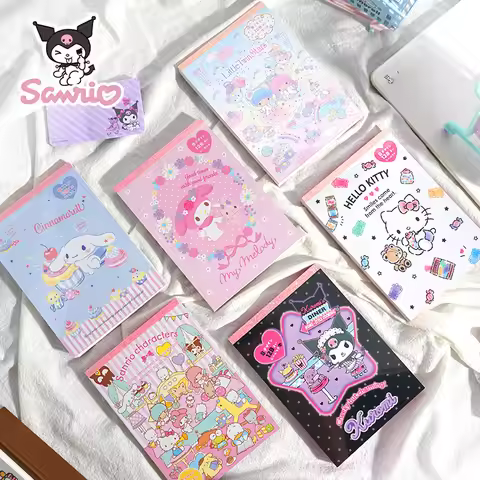 Sanrio Notebook Kuromi Hello Kitty Cinnamoroll My Melody Hand Book Note Paper Cartoon Memo With Stic