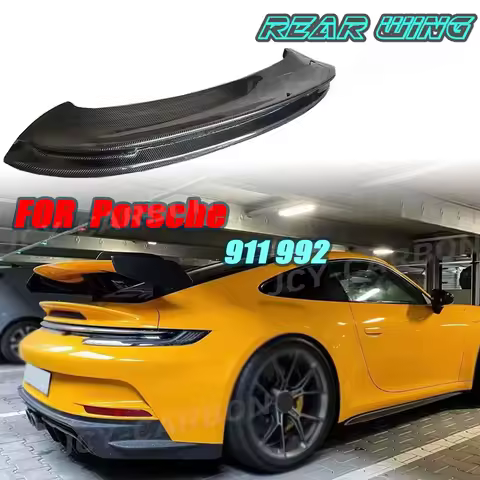 For Porsche 911 992 2022 Carbon Fiber Rear Trunk Lip Spoiler Rear Trunk Spoiler Wing Rear Wing Rear