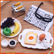 [PrettyiaSG] 1/12 Bread Maker Toy Kitchen Appliances Fruit Breakfast Set Kitchen Playset