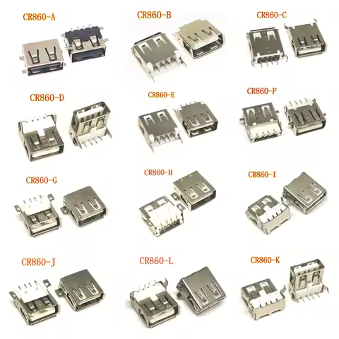 10/30/50PCS USB 2.0 4Pin A Type Female Socket Connector G54 2 feet 90 degree Data Transmission Charg
