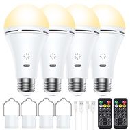 USB Charging Bulb E26Lamp Holder3Color temperature adjustable power outage emergency light bulb outd
