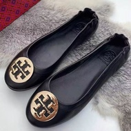 European and American Tory burchˉ foreign trade TB shallow mouth sheepskin women's shoes flat soft bottom super soft egg roll shoes round toe dancing shoes leather ballet shoes♢L1015