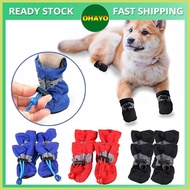 ◺ 4Pcs/Set Dog Boots Shoes Dog Rain Shoes Non-Slip Pet Socks Waterproof Shoes for Small Dogs Shih