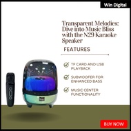[SG STOCK]N29 Home Karaoke Colorful Transparent Bluetooth Speaker Wireless Microphone Live TV FM Rad