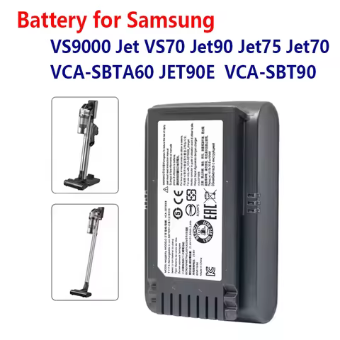2025 5000mAh Replacement Vacuum Cleaner Li-ion Battery for Samsung Jet 90/Jet 75 Pet/Jet 75 Cordless