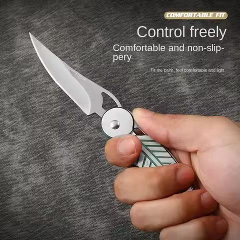 Outdoor creative leaf folding knife, EDC mini sharp folding knife, portable unboxing knife, stainles