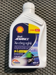 Nhớt xe ga Shell Advance Xe công nghệ Scooter 10W40 800ML và láp shell - Mua 5 tặng 1 phểu