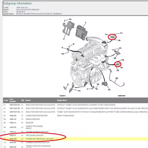 1922V7 0261230252 For Peugeot 208 3008 308 (T9) 408 5008 508 RCZ Citroen C3 C4 (b7) Ds4 C5 X7 C6 Air