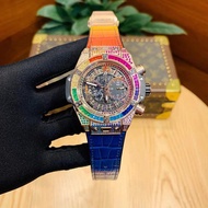 Tattoo Men's Watch Big Dial Big Explosion Rainbow Watch Dial Gypsophila Watch Men's Non-Mechanical Q