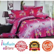 SET CADAR QUEEN 7D COTTON BERKAKI BEDSHEETS 2.6KG