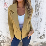 fulaide- Unique Design Women Coat Women Plaid Coat Chic Women's Cropped Trench Coat for Stylish Offi