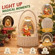 Christmas Snow Globe Night Light Crystal Ball Snowflake Lamp Santa Water Globe Ornament Gift Decor