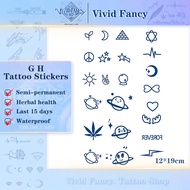 [Vivid Fancy] 12*19cm GH Tattoo Sticker Waterproof Healthy Herbal Lasts to 2 weeks