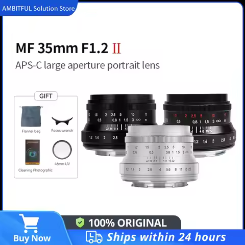 7artisans 35mm F1.2 Mark II APS-C Large aperture Prime Lens For Olympus&Panasonic M4/3 GH1 Sony E ZV