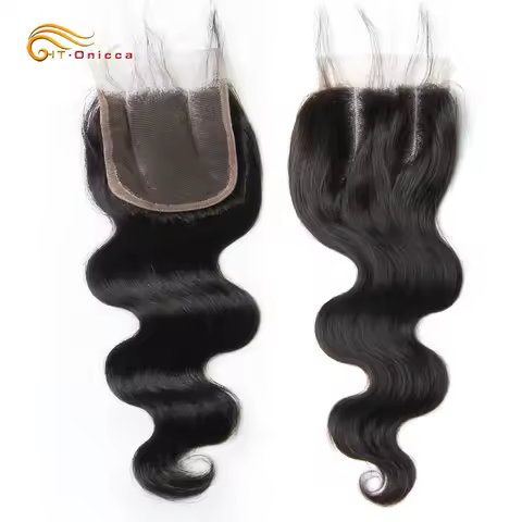 Body Wave 4x4 Lace Closures Remy Human Hair Closure Swiss Lace Body Wave Closure Only Natural Clolor