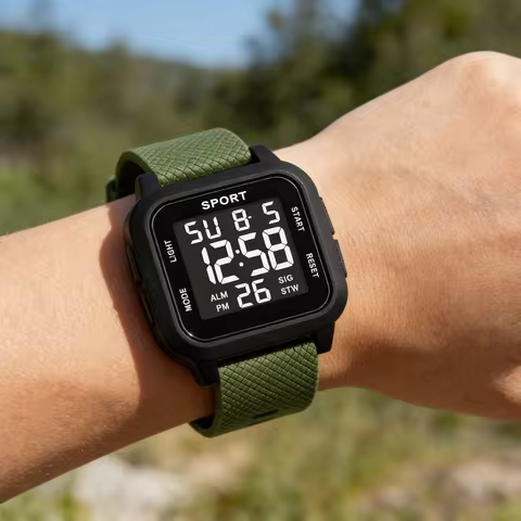 Leisure Sports Block Watch, Personalized Handsome Male Student Multifunctional Electronic Watch