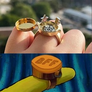 2022 Trend BFF Ring For Teen Cute Anime Aesthetic Couple Opening Ring For Woman Man Jewelry Close Friend Birthday New Party Gift