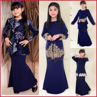 🌹BAJU KURUNG BUDAK WARNA NAVY BLUE🌹 Koleksi Warna Biru Navy Baju Kurung Lace Kanak-kanak Perempuan X