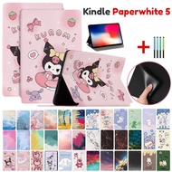 For Amazon All-new Kindle Paperwhite 5 11th Generation 2021 Kuromi Ultra Slim Kids Cute Cartoon Leat