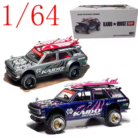 KAIDO House Diecast 1/64 Scale Datsun 510 Wagon Sports Car Model Alloy Datsun Wagon Racing Car Model