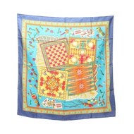 【二手，A級】 Salvatore Ferragamo絲巾，通體圖案，女士真絲圍巾