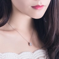 Hgf Women's PT950 Platinum Necklace Style White Gold Diamond Pendant Clavicle Chain Valentine's Day