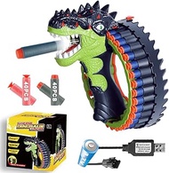 OSQI Dinosaur Toys Gun for Nerf Guns Bullets, Automatic Machine Gun 34 Burst 80 Dart Electric Kids and Adults Toy Rotating Blaster Guns for 5-12 Year Old Boys Girls Christmas Birthday Gifts