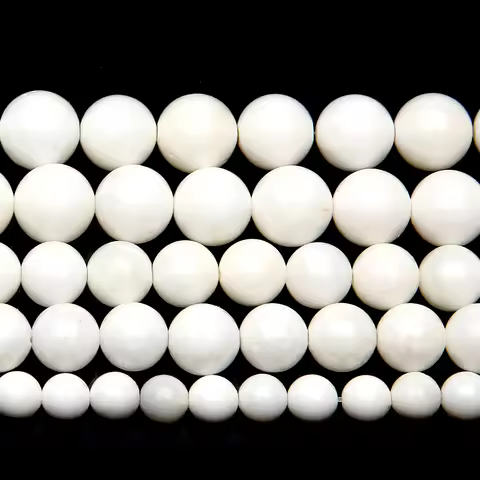 Natural Stone White Coral Round Beads 15" Strand 4 6 8 10 12MM Pick Size For Jewelry Making No.CO3