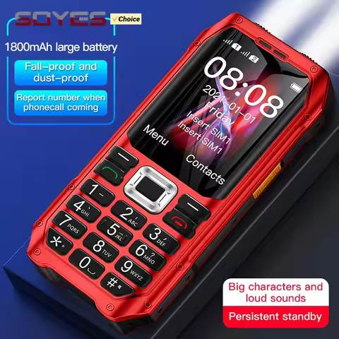 SOYES K80 2G Mobile Phone 2.4inch Color Screen Double Flashlight 1800mAh Long Standby Voice King Fal