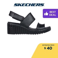 Skechers Women Foamies Pier Ave Promenade Sandals - 111227-BBK Anti-Odor, Machine Washable, Luxe Foam, Wedge Fit SK7215