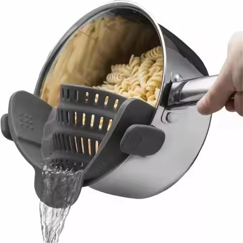 1pc, Strainer, Pot Strainer, Adjustable Clip On Strainer For Pots Pans And Bowls, Kitchen Pot Strain