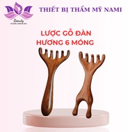 6-Claw Sandalwood Scalp Massage Comb, Neck Shoulder Neck Massage Comb